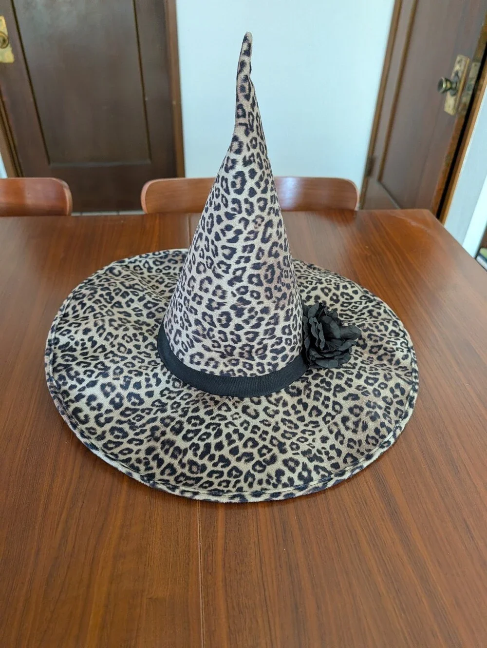 Chico's Witches Halloween Hat Limited Edition Signature Leopard Cheetah Print